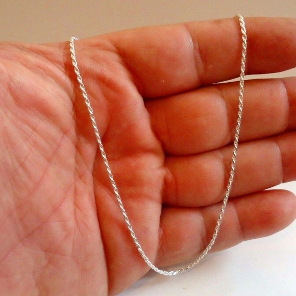 Italian 18" Rope Chain Made with Real 925 Sterling Silver - Picture 2 of 5